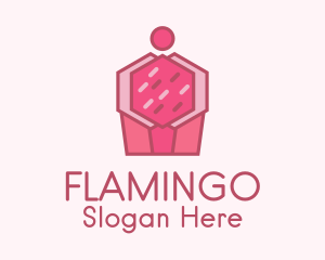 Delicious Pink Cupcake  Logo