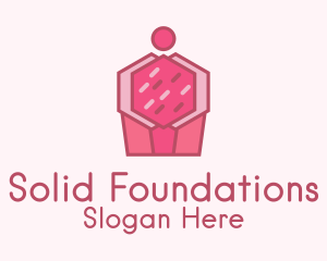 Delicious Pink Cupcake  Logo