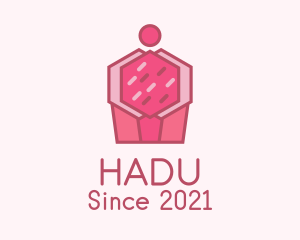 Baker - Delicious Pink Cupcake logo design