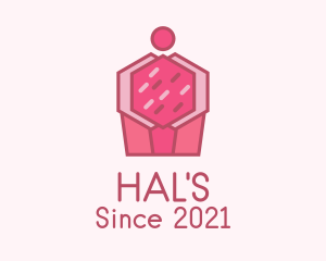 Patisserie - Delicious Pink Cupcake logo design