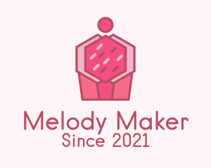 Cupcake Shop - Delicious Pink Cupcake logo design