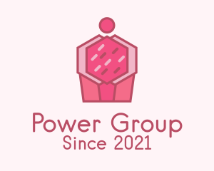 Dessert - Delicious Pink Cupcake logo design
