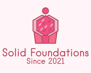 Sweet - Delicious Pink Cupcake logo design