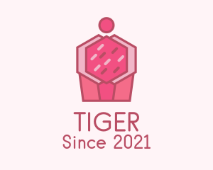 Cupcake Store - Delicious Pink Cupcake logo design