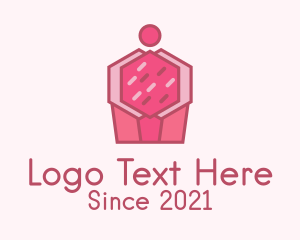 Foodie - Delicious Pink Cupcake logo design