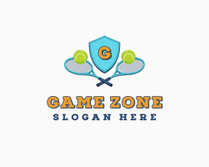 Sports Tennis Ball Racket logo design