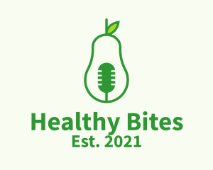 Nutritious - Green Mic Avocado logo design