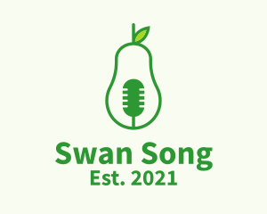 Green Mic Avocado  logo design