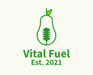 Nutritious - Green Mic Avocado logo design