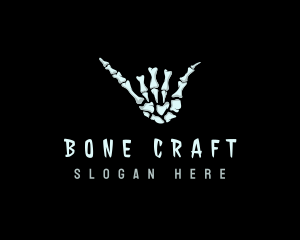 Skeleton - Skeleton Hand Sign logo design