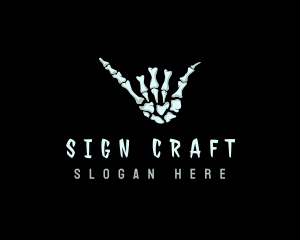 Skeleton Hand Sign logo design