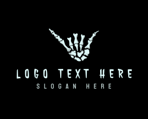 Yes - Skeleton Hand Sign logo design