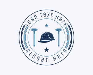 Hammer - Hipster Construction Tools Badge logo design