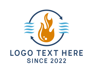 Air Conditioner - Heating Flame Exhaust logo design