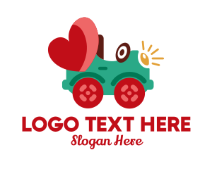 Valentine - Toy Car Heart logo design