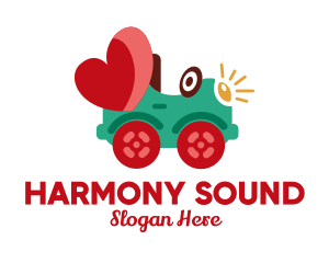 Toy Shop - Toy Car Heart logo design