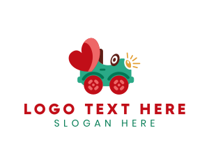 Nursery - Toy Car Heart logo design