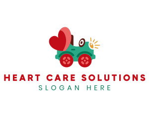 Toy Car Heart  logo design