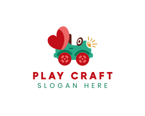 Toy Car Heart  logo design