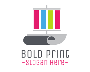 Print Sail Paper Ship logo design