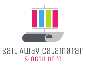 Print Sail Paper Ship logo design