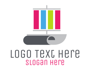 Print Sail Paper Ship Logo