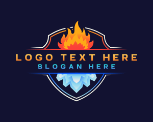 Heater - Flame Ice HVAC logo design