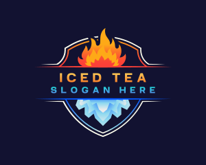 Flame Ice HVAC logo design