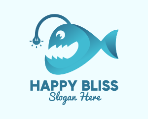 Happy Angler Fish  logo design