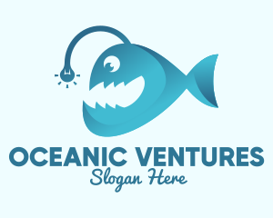 Happy Angler Fish  logo design