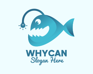 Aquarium - Happy Angler Fish logo design