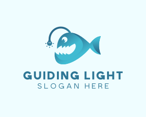 Happy Angler Fish  logo design