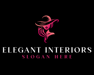 Elegant Woman Hat logo design