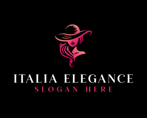 Elegant Woman Hat logo design