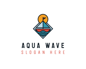 Boat Wave Travel Vacation logo design