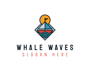 Boat Wave Travel Vacation logo design