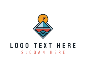 Resort - Boat Wave Travel Vacation logo design