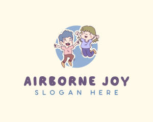 Children Playful Jumping logo design