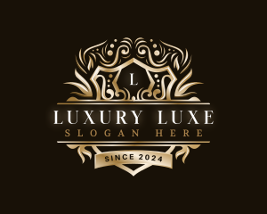 Luxury Floral Shield logo design