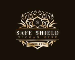 Luxury Floral Shield logo design