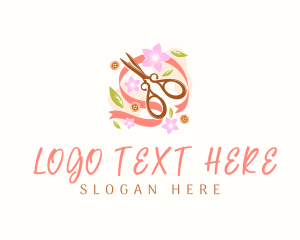 Accessory - Crafty Floral Scissors logo design