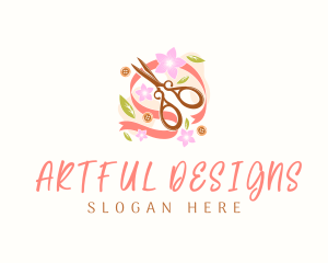 Crafty Floral Scissors logo design