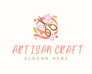 Crafty Floral Scissors logo design