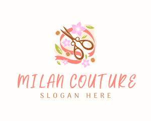 Crafty Floral Scissors logo design