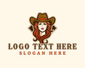 Saloon - Western Cowgirl Hat logo design