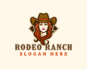 Western Cowgirl Hat logo design