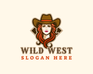 Western Cowgirl Hat logo design