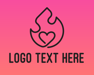 Dating Chat - Fire Heart Dating logo design