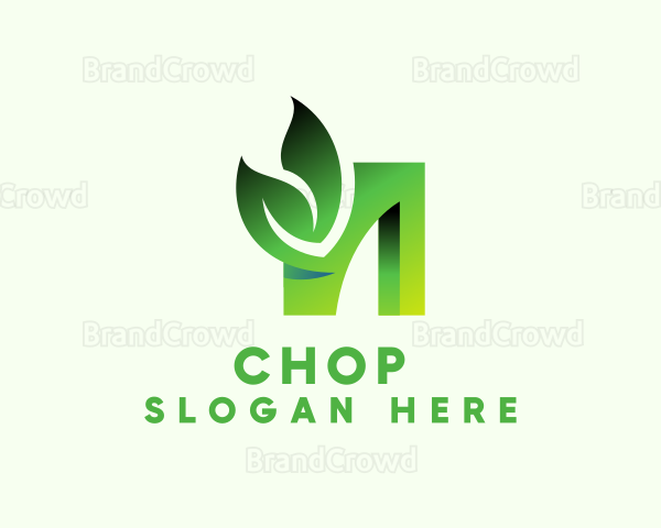 Green Organic Leaf Letter N Logo