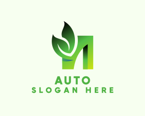 Vegetable - Green Organic Leaf Letter N logo design